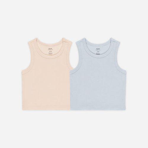 Ribbed Tank (2pc) Set - Light Blue/Shell – from Kicks to Kids