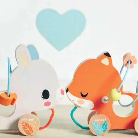 Pull Along Toy, Baby Toy, Wood Toy, Bear, Rabbit, Snail, Fox, Bird