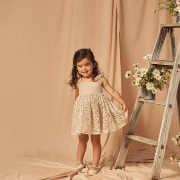 Mara Dress Champagne Daisy from Kicks to Kids Mara Dress Champagne Daisy from Kicks to Kids