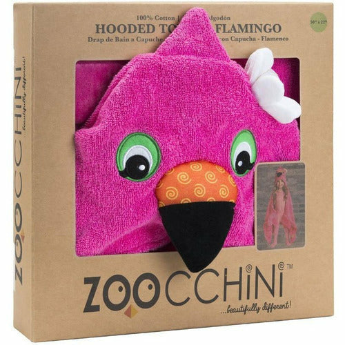 Plush Terry Hooded Bath Towel Franny the Flamingo - from Kicks to Kids