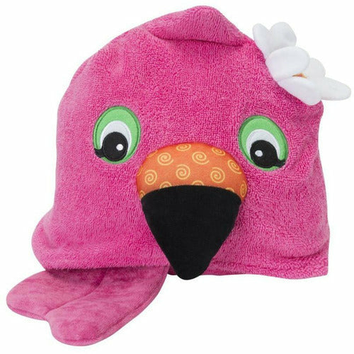 Plush Terry Hooded Bath Towel Franny the Flamingo - from Kicks to Kids