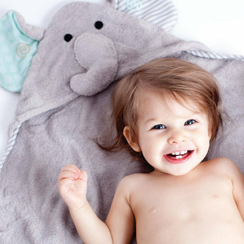Baby Hooded Bath Towel Elle the Elephant - from Kicks to Kids