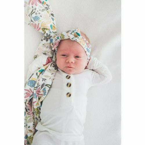 Copper Pearl Knit Bow Headband - from Kicks to Kids